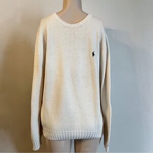 Vintage Polo by Ralph Lauren Crewneck Knit Sweater Cream Sz Large